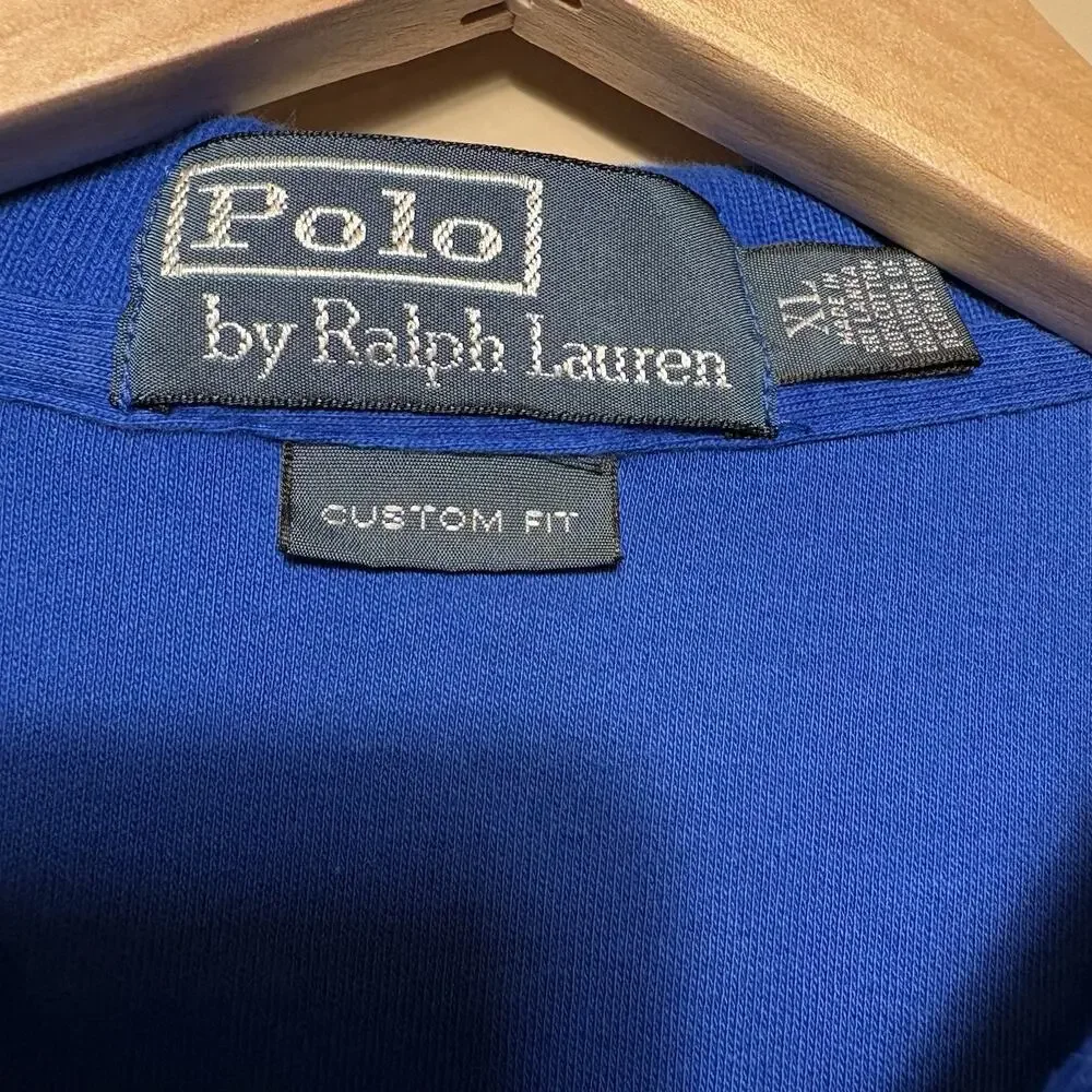 Polo Ralph Lauren Mens Shirt Short Sleeve Polo Blue Preppy Custom Fit XL